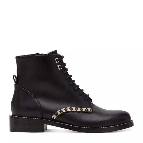 Salvatore Ferragamo Theodore Embellished Combat Boots Black -8 - Picture 2 of 8